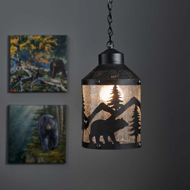 Black Bear Pendant Hanging Lamp - Park Designs - The Fox Decor
